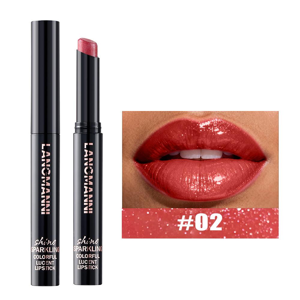 Ten Color Pearl Lipstick Rotating Oblique Design Lipstick Single Set Moisturizing Nude Sexy Lip Glaze Matte Mist Top Non-stick Cup Velvet Lip Gloss