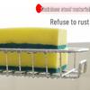 Stainless Steel Kitchen Sink Storage Rack with Sponge and Dish Rag Holder