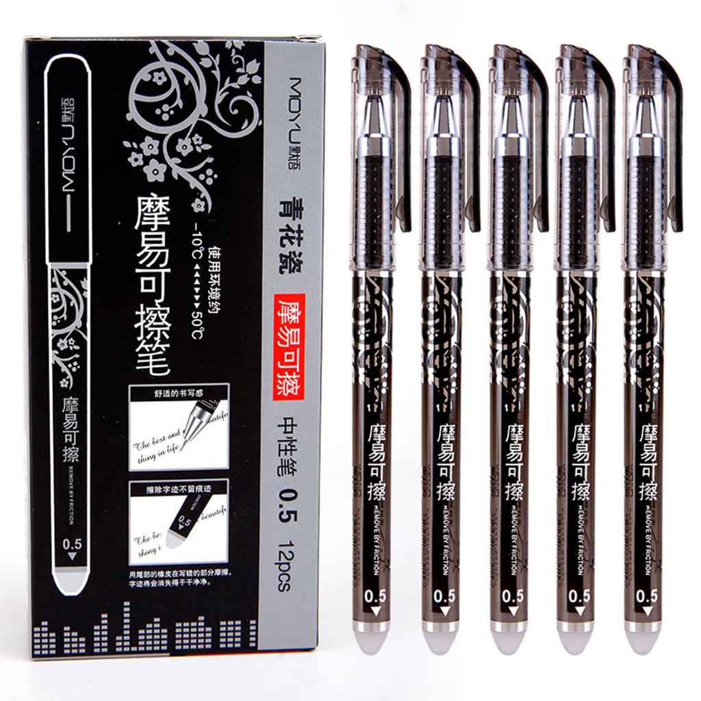 12Pcs/Box Twelve Constellations Erasable Gel Pen 0.5 Full Needle Tube Grinding Heat Erasable Pen School Office Supplies