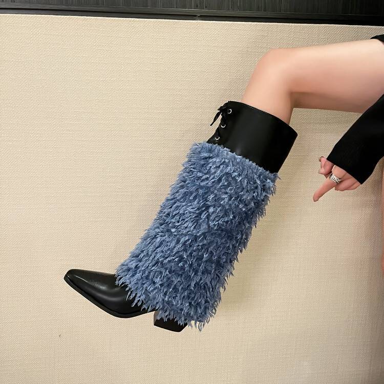 

New shoes high boots women s 2025 new high heels stiletto mid boots tip 39