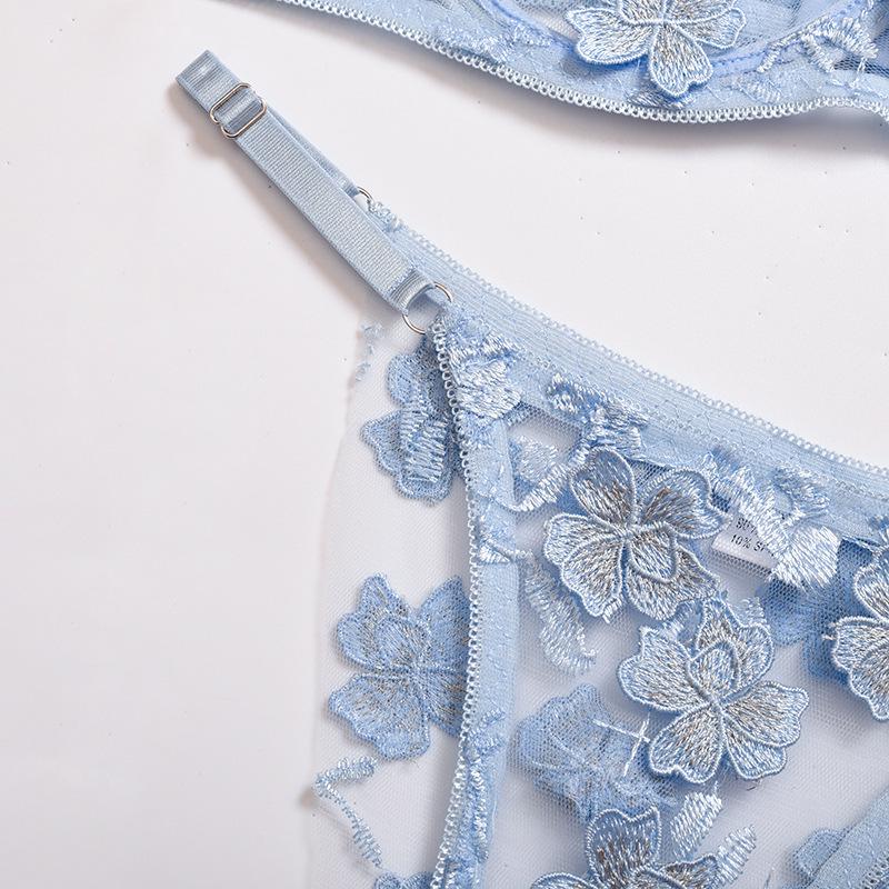 Ensemble de Lingerie Bikini Sexy en Dentelle Florale Résille 2021