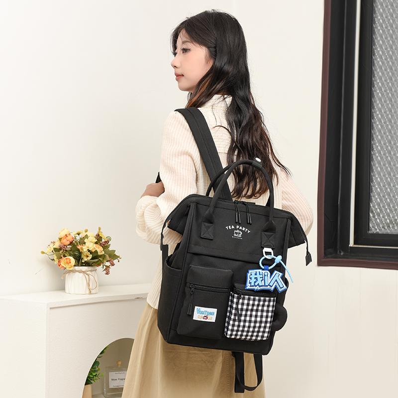 Schulranzen für Mittelschülerinnen Damenrucksack mit großem Fassungsvermögen Karorucksack Reiserucksack