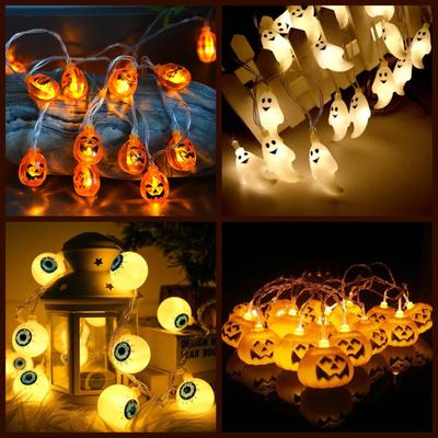 New Led Halloween Pumpkin/Little Ghost String Lights Decorative Atmosphere Lights Halloween Wall Decorations, Room Decoration Night Lights
