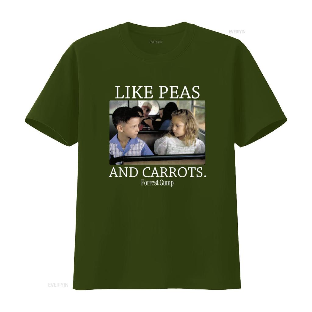 Forest Gump And Jenny Mens T Shirt Like Peas Carrots Classic Comedy Movie Print Vintage Washed Top For Everyday Wear Homme