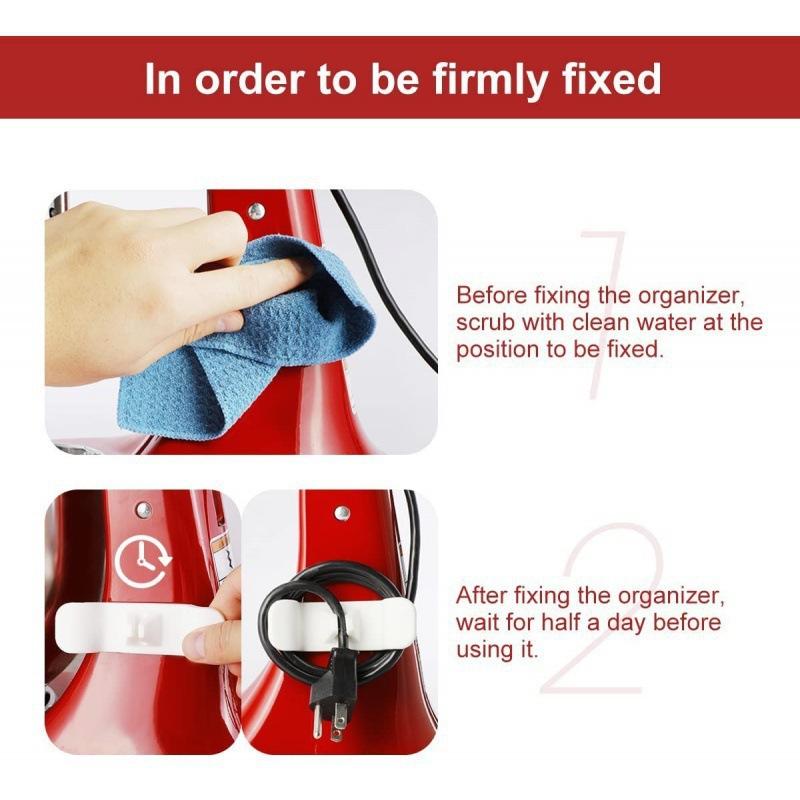 New The Cord Wrapper Kitchen Winder Soft Wire Storage Fixed Cord Organizer Black + White  Two Pack
