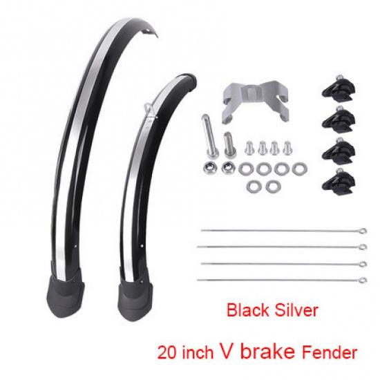 16 20 inch Aripi biciclete 2 buc față spate Apărător de noroi dublu bracing mărime reglabilă aripi biciclete pentru biciclete pliabile cromate