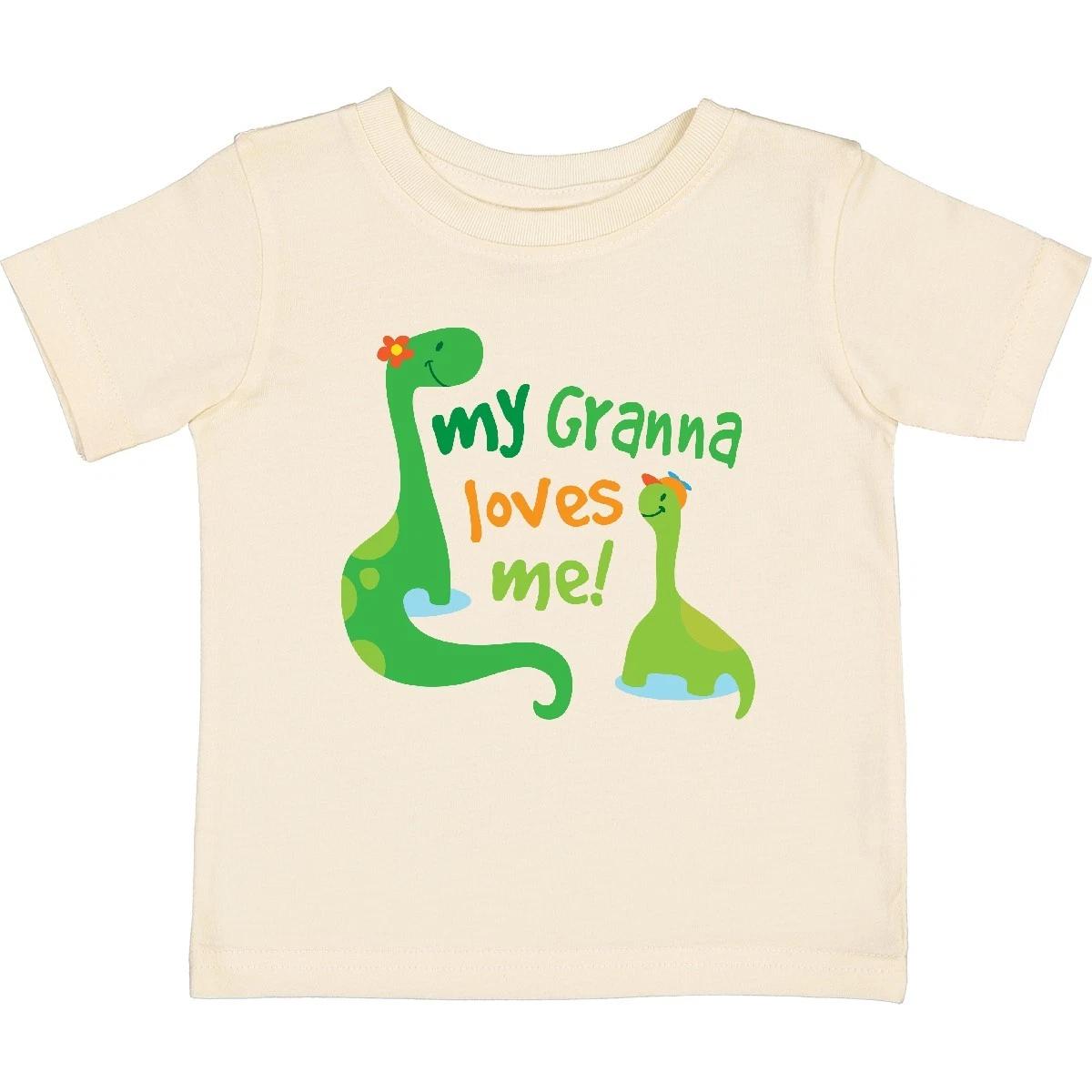 Inktastic My Granna Loves Me Grandson Baby T-Shirt Childs Boys Clothing Dino 100