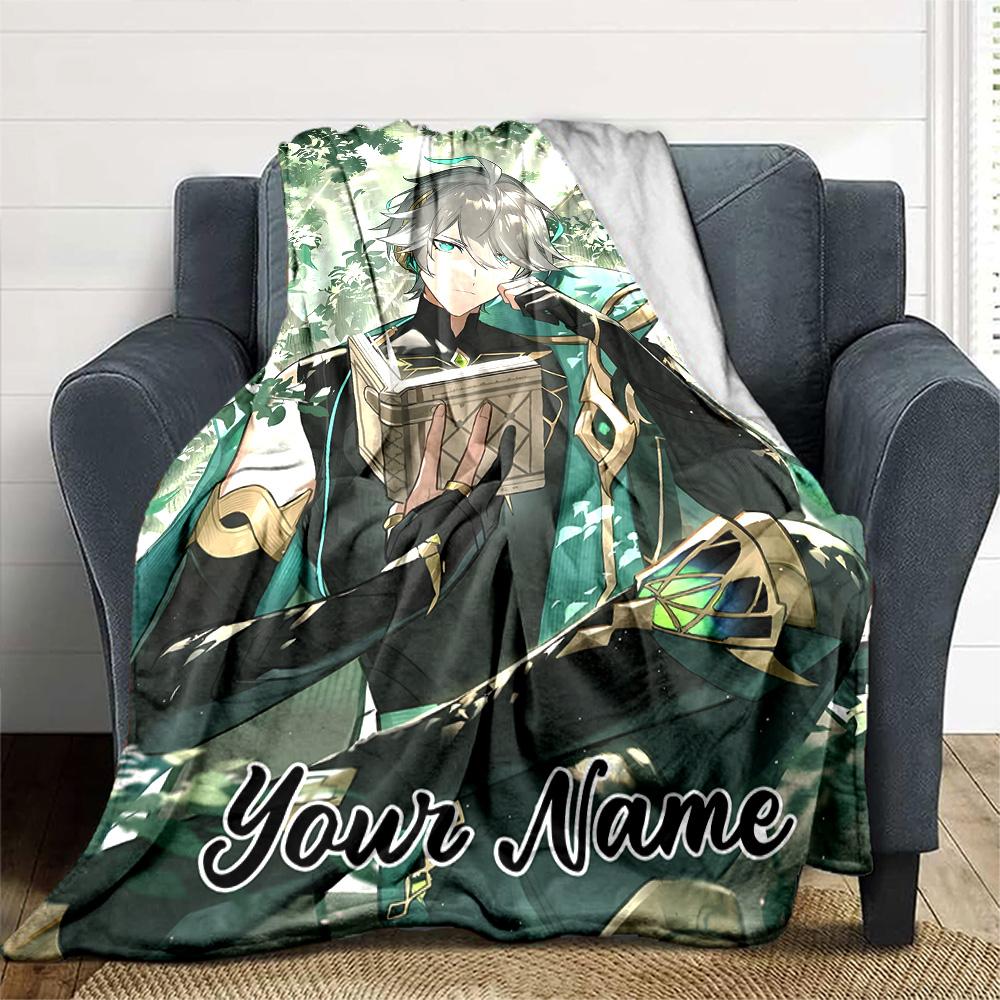 Customizable Genshin Impact7 Throw Blanket – Personalized Name, All-Season Cozy Snug Blanket, Machine Washable, Personalized Blanket