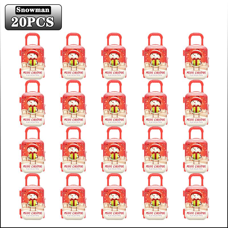 1-20PCS Christmas Mini Trolley Candy Box Cartoon Coin Purse Creative Kids Holiday Gift Box Party Favor Christmas Decoration