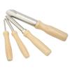 4 STÜCKE Tonlochschneider Rund Edelstahl Keramiklochschneider Ergonomischer Skulpturenlochschneider mit Holzgriff für
