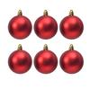 6 stk Julekuler Ornament Splintsikker 6cm ensfarget plastball for feriefest Scene Layout Hengende dekorasjon for juletre