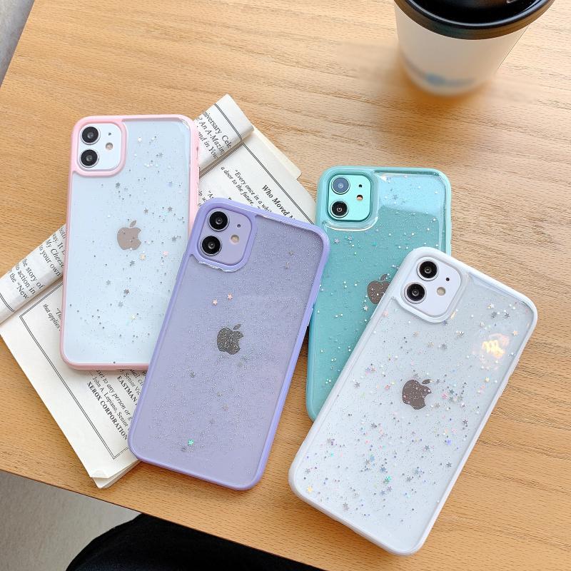 Buy Bling Glitter Transparent Phone Cases For Iphone 12 Mini 11 12 Pro Se Xr X Xs Max 8 7 Plus Lens Protection Clear Soft Back Cover At Affordable Prices