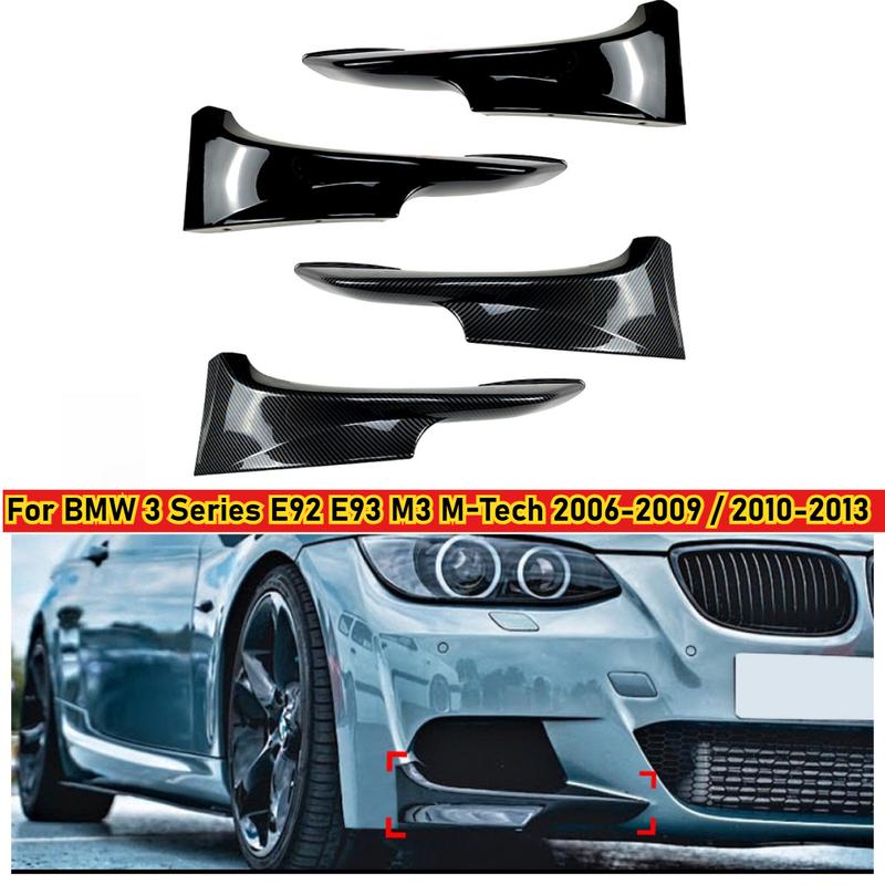 Front Bumper Lip Body Kit For BMW 3 Series E92 E93 M3 M-Tech 2006-2009 / 2010-2013 Fog Lamp Cover Trim Front Canards Splitter