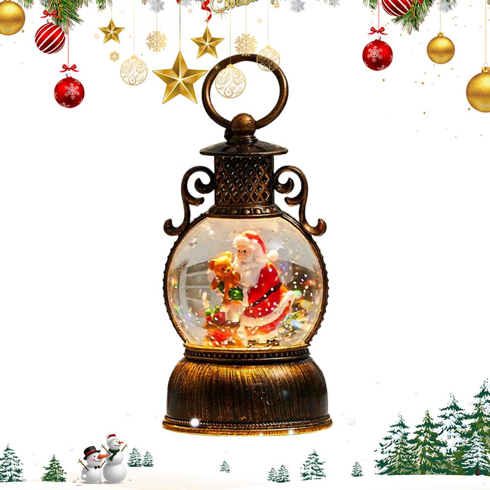 Christmas Glowing Ball Winter Retro Ornament Christmas Table Lighted Snow Globe For Friends Teens Men Women Mantel Dining Room