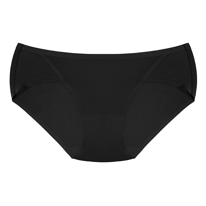 

CINOON сексуальные женские трусики из ледяного шелка, бесшовное нижнее белье, сетчатые лоскутные трусы, удобные трусы со средней талией L чёрный