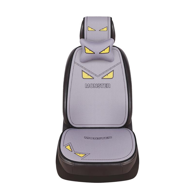 Universal Cartoon Linen Car Seat Cushion - Warm, Stylish, Four Seasons Comfort