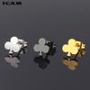 New Three Leaves Clover Flower Earrings Stainless Steel Poker Club Stud Earrings for Women Jewelry Gift