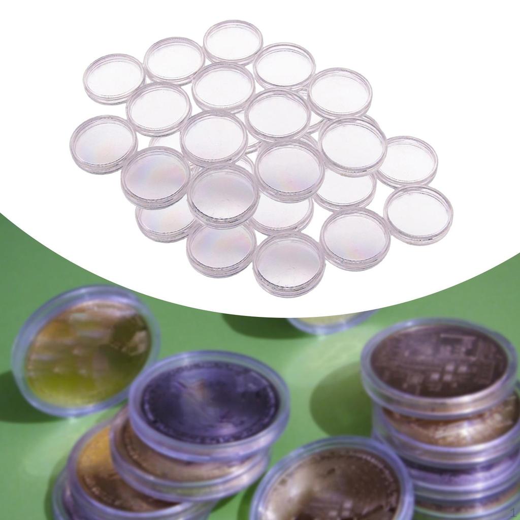 100Pcs Clear Coin Capsules,Coin Holders 20 Mm for Collection Supplies Collectors Silver