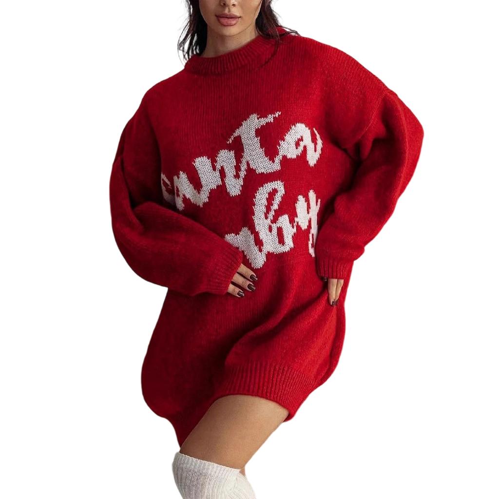 Women's Autumn/Winter Fashion Christmas Sweater Round Neck Long Seeve Sweater