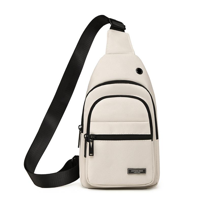 

Sports Solid Color Chest Bag Men s Crossbody Bag Travel Multifunctional Shoulder Bag білий