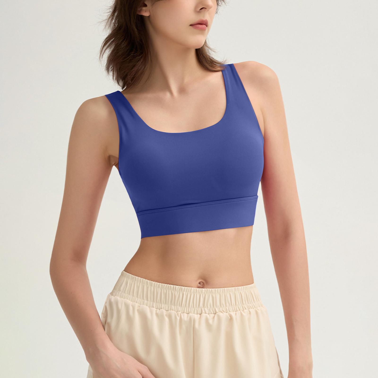 

Молодых девушек однотонный цвет чашечки йога нижняя рубашка спортивное нижнее белье жилет M тёмно-синий