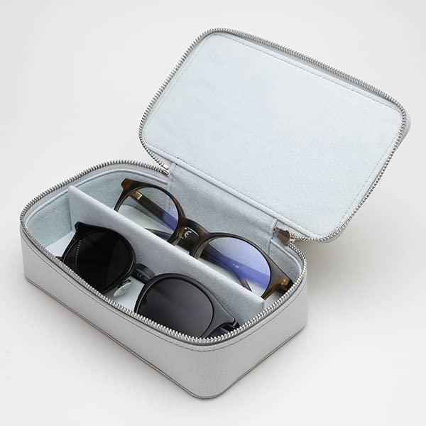 Color Chart Leather Eyeglass Case (Holds 2 Pairs) (83 Horizon Blue)