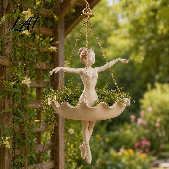 Hanging Planter Ballet Dancer Planter Decorative Flower Pot for Indoor Outdoor Garden Cute Space-saving Plant Hanger Succulents Spider Plant,