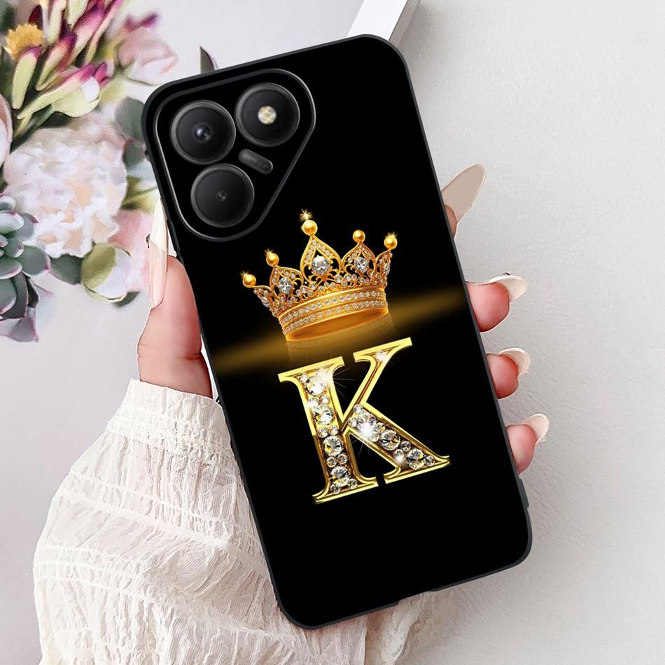 For Tecno Pova 7 5G Fashion Crown Letter Phone Case For Tecno LJ7 Pova7 Soft Silicone TPU Bumpers