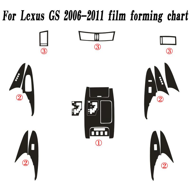 Car-Styling Carbon Fiber Car Interior Center Console Color Change Molding Sticker Decals For Lexus GS300 350 450 460 2006-2011