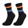2PCS Rainbow Stripe Athletic Socks Cotton Cotton Tennis Socks Sports Running Socks  Tennis