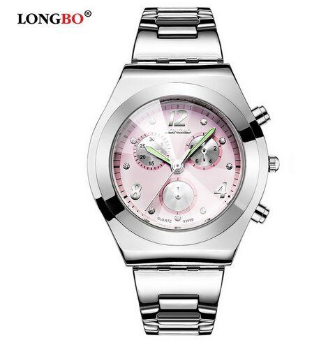 Mode LONGBO Marke Luxus Wasserdicht Lässig Quarz Damen Lady Geschenk Uhren Voll Edelstahl Sportuhr Montre Femme