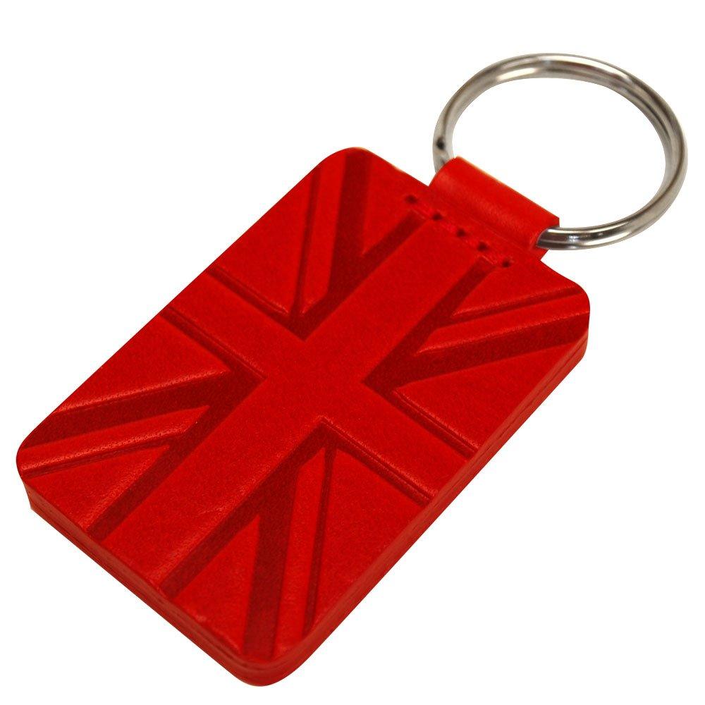 

House Union Jack Keychain in Japan with Italian CAME s [Made Leather] (Red)