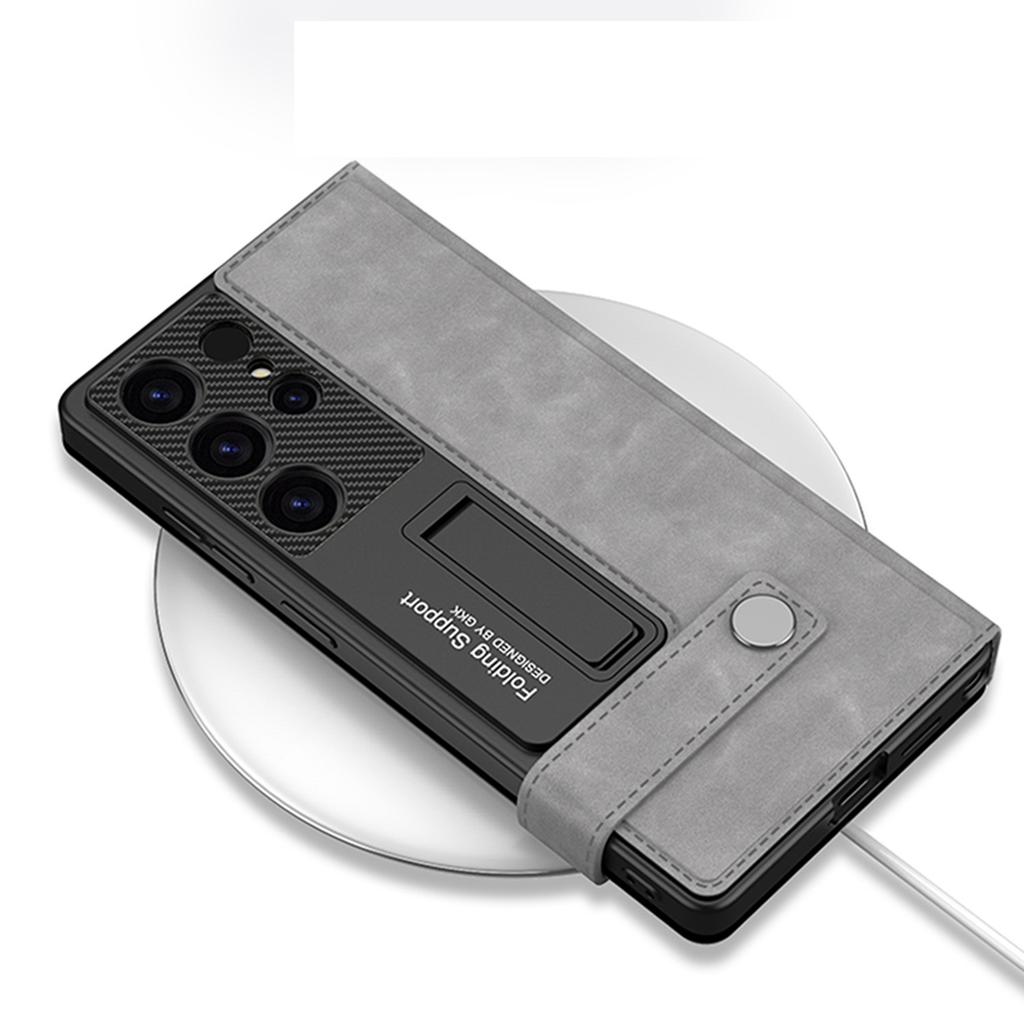 Samsung S25Ultra Mobile Phone Leather Case Flip Mobile Phone Case Wallet Card S25U Bracket Protection Case