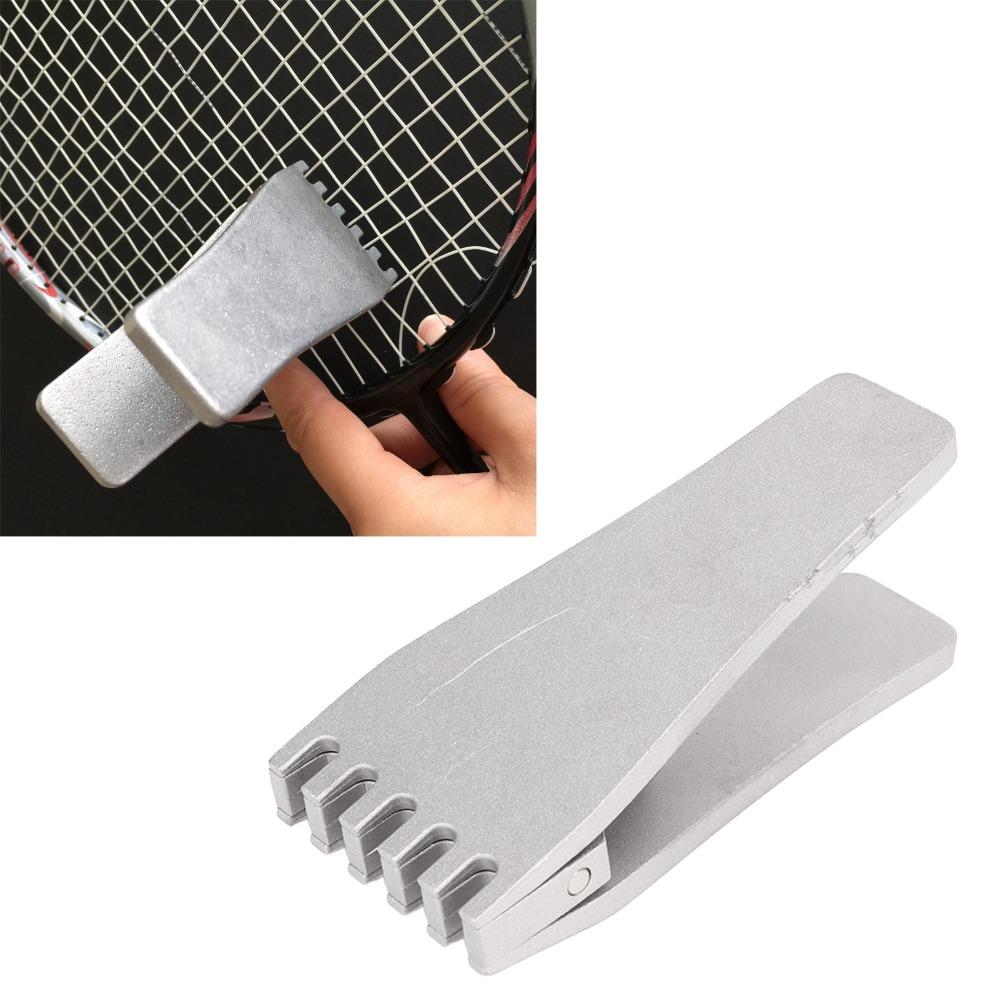 Silver Finish Stringing Clamp Spring Loaded Racket Stringing Tool Badminton Rackets
