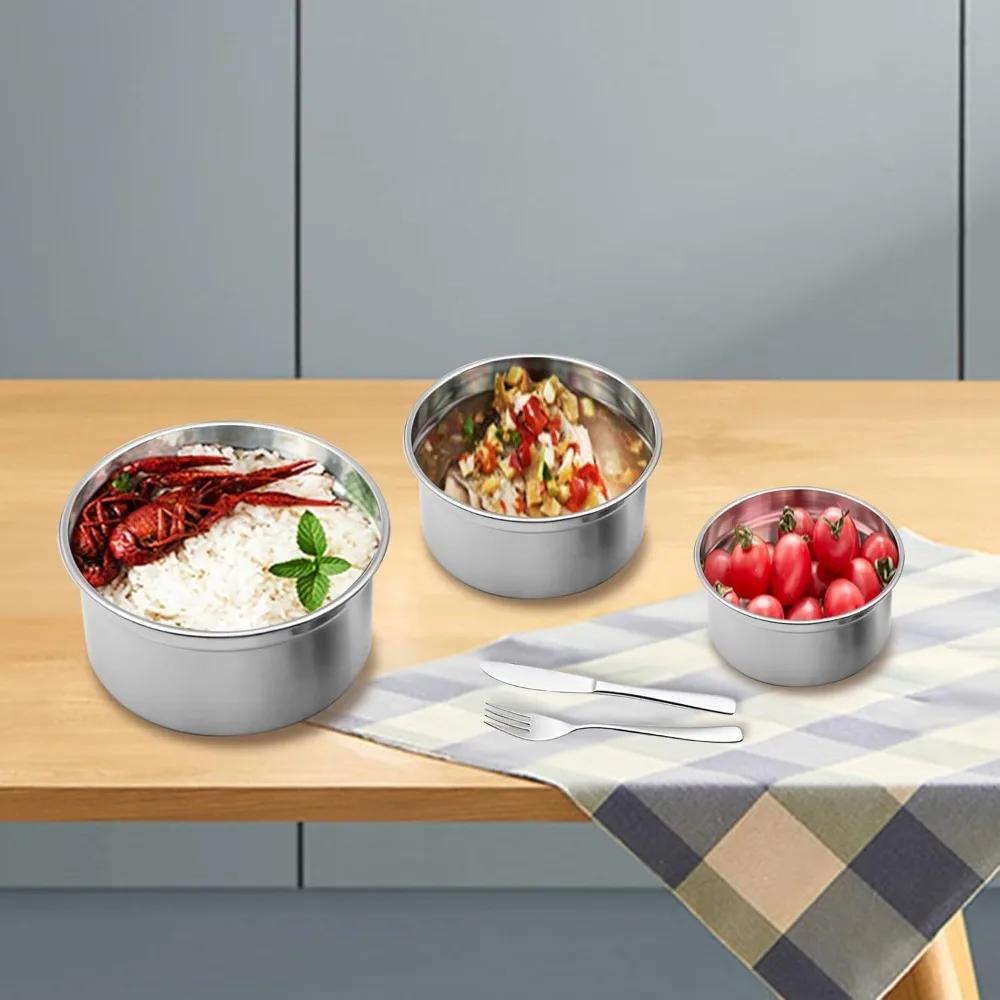 304 Stainless Steel Food Storage Container with Lid, Airtight Meal Prep Bento Box for Kitchen, Oven & Freezer