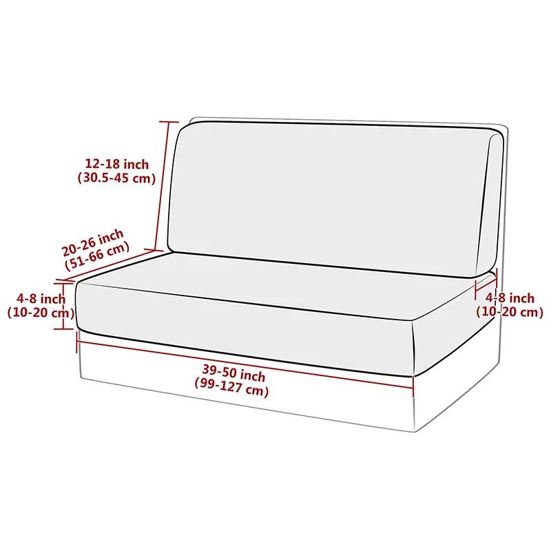 2pcs/set Striped RV Dinette Cushion Covers Stretch Splash Proof Camper Sofa Cover Removable Seat Covers Car Bench Backrest Cover
