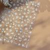 White Flower Petal Cherry Blossom Peach Blossom Falling Petal Floral Gradient 5D Self Adhesive Nail Art Sticker Manicure Decals