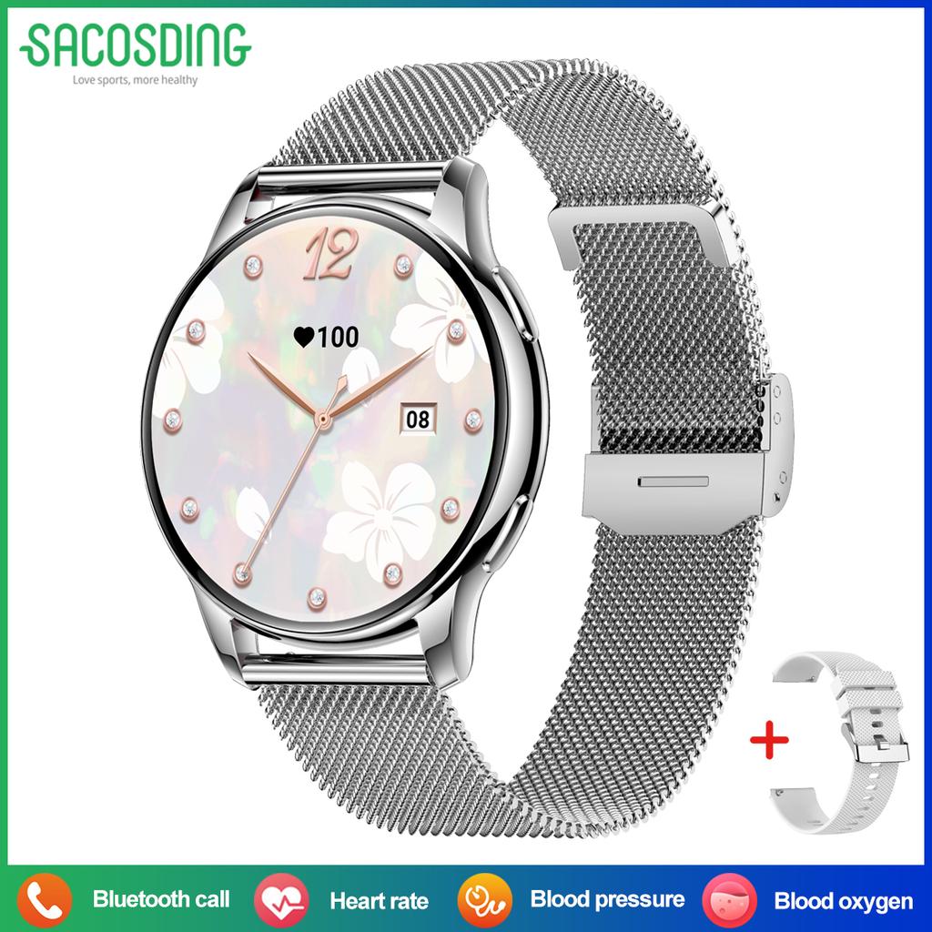 SACOSDING Smart Watches for Women(Answer/Make Call), Fitness Watch with Heart Rate/Sleep/Spo2 Monitor, Smartwatch for Android/iPhone