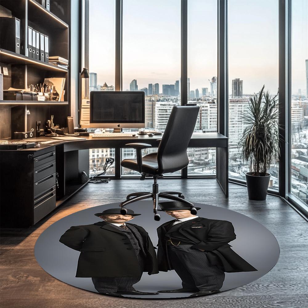 Sherlock Printed Round Rug Carpet Chair Rug Area Rug Entryway Doormats,for Office Chair Living Room Bedroom Kitchen Room.