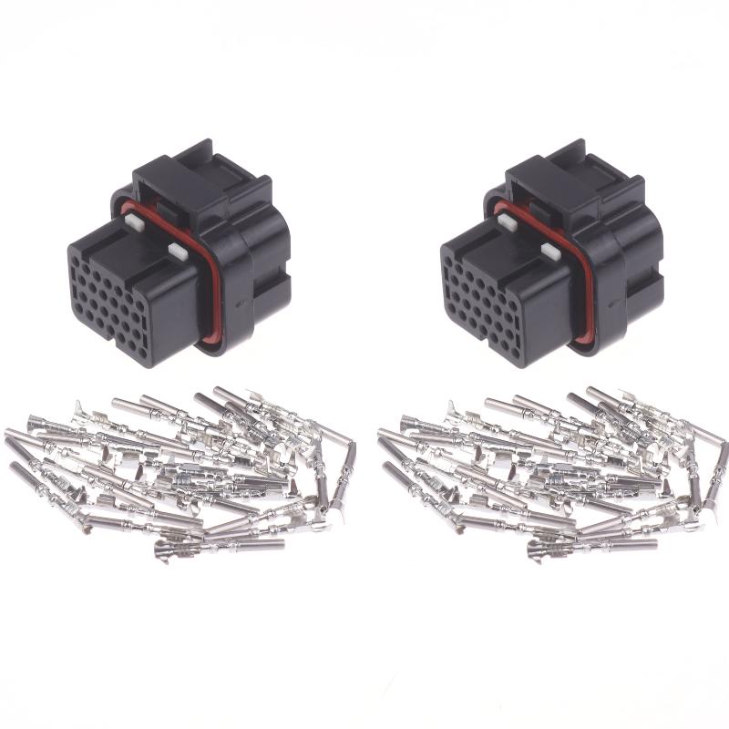 26 Holes 3 Slots Wire Harness Plug With Terminals Kit Automotive Connector Auto Oil Gas Connector Male Female Terminal Housing