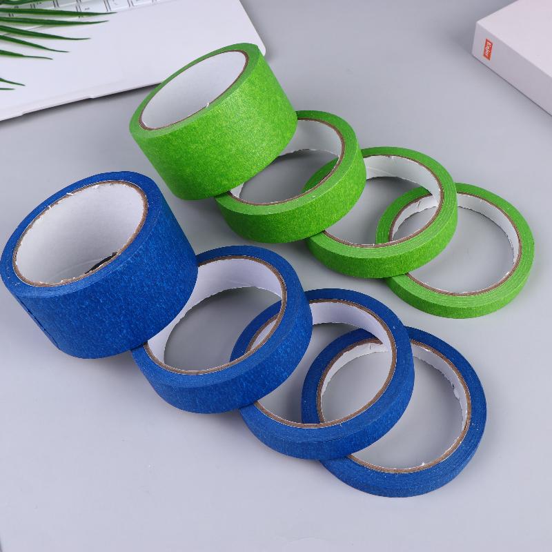4PCS Multi-Size Blue/Green/Yellow Painter's Tape - High Quality Clean Release Masking Tape For Home & Office Use