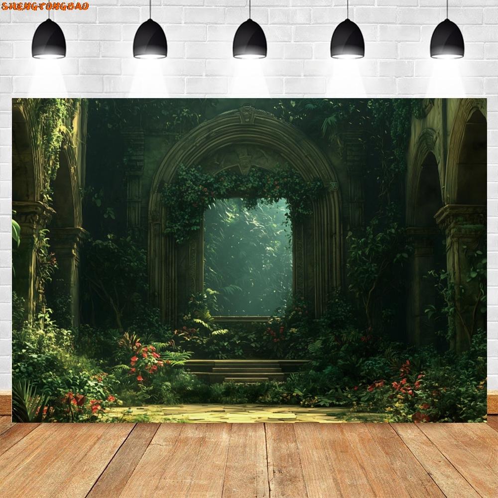Tropical Rainforest Backdrop Green Trees Baby Shower Birthday Party Portrait Photography Background Wall Decor Photostudio Props