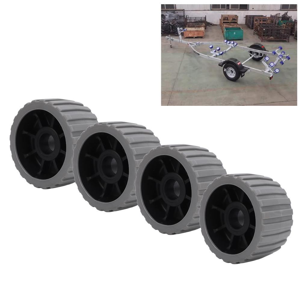 4 ks přívěsné kladky odolné vůči vysokým teplotám, polypropylenové žebrované kladky pro lodní přívěsy 125 x 73 x 30 mm