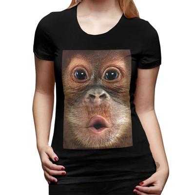 Big Face Baby Orangutan Monkey TShirt for Women Crew Neck Streetwear T Shirts Womens Tees Short Summer Clothes Tops