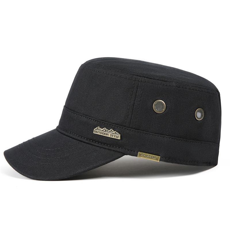 New single hat flat top hat men's spring and autumn trendy fashion casual short brim cap