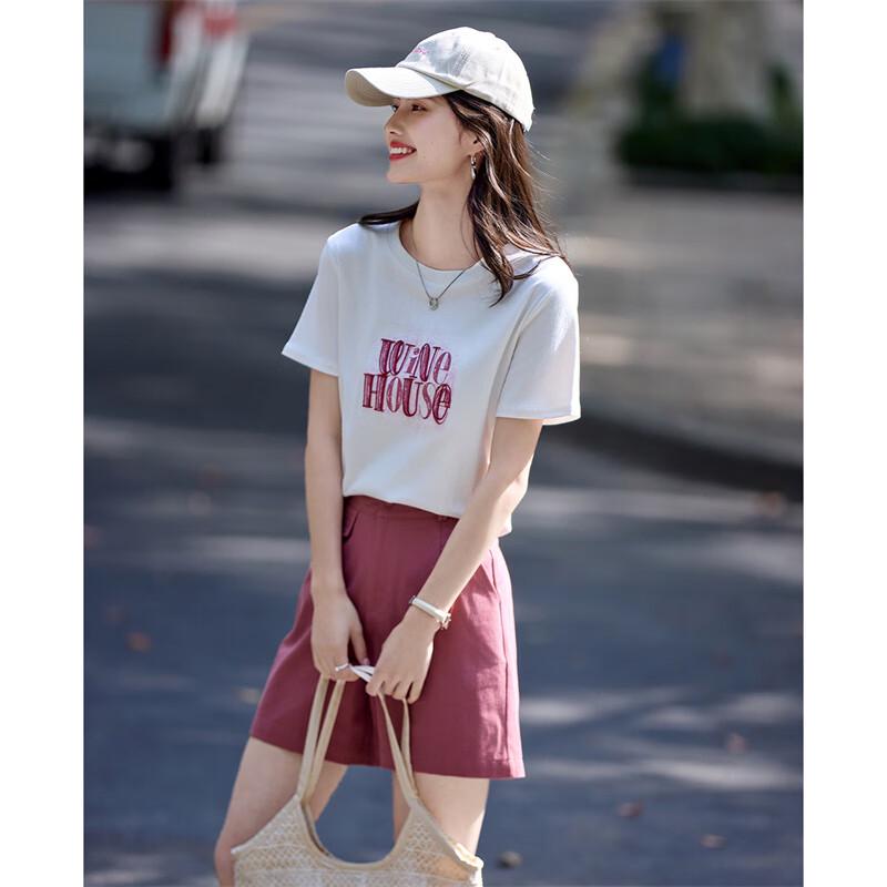 Women s Letter Print T-Shirt & Shorts Set M