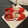German Training Shoes Women New Genuine Leather Women Sneakers Flat Lace-up Retro Large Size Forrest Gump Shoes Women