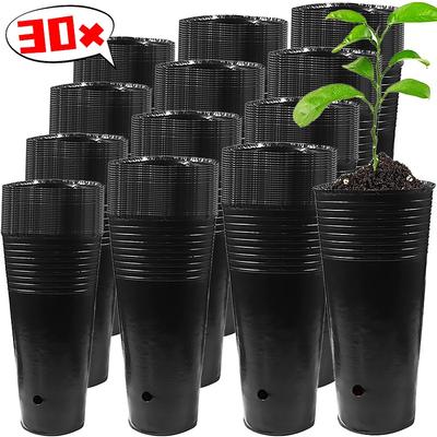 Große Schwarze Anzuchtbecher Plastik Gärtnertöpfe Verdickte Saatstart Wachstüten Gartenblumen Pflanzen Atmungsaktive Behälterbox