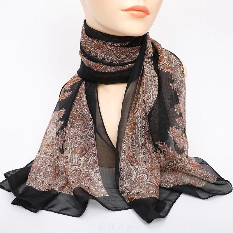 Women's Decorative Ethnic Style Retro Scarves Printed Scarves Thin Scarves Long Scarves Chiffon Scarves
