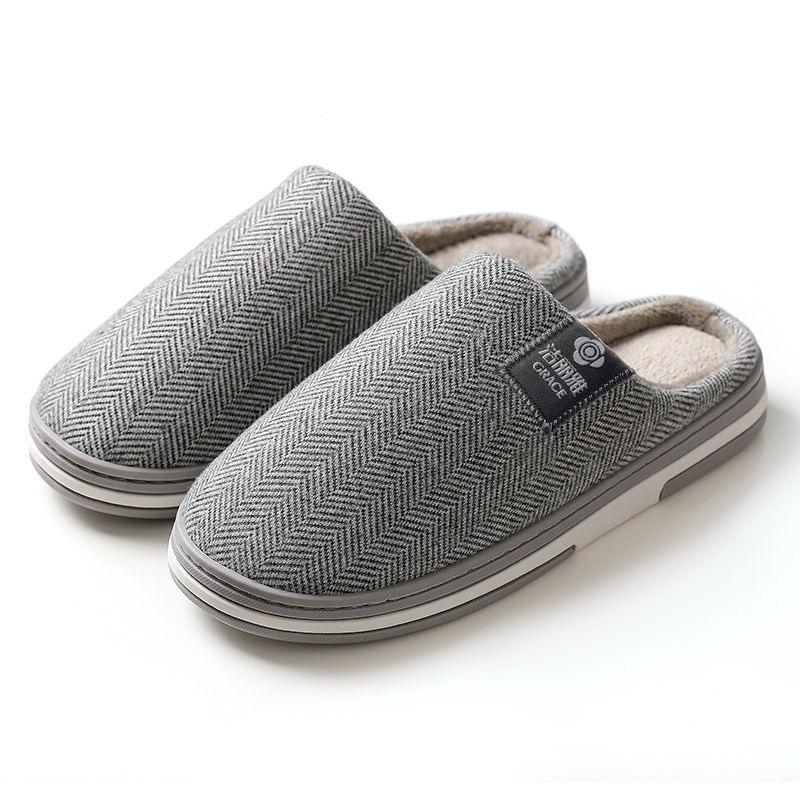 Jie Liya Plush Cotton Slippers: Non-Slip, Warm Indoor & Outdoor Wear for Men & Women - Perfect for Autumn & Winter